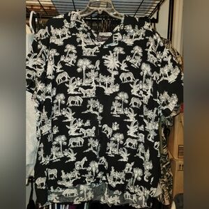 Original Use Black and White Safari Print Men's Shirt